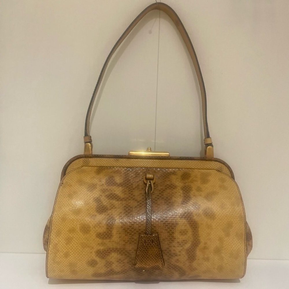 Prada Embossed Python Shoulder Bag - Picture 3 of 13